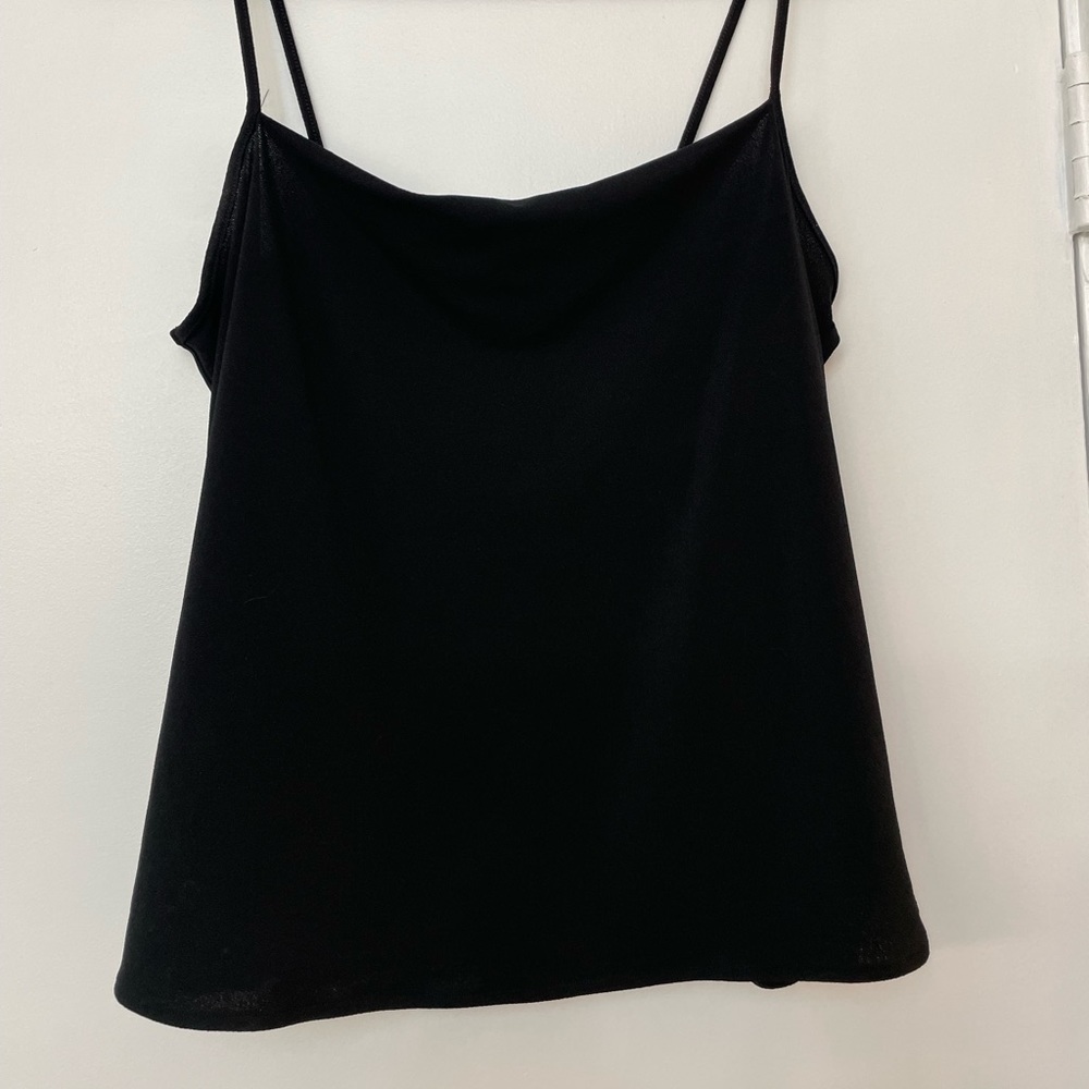 Black Cowl Neck Tank